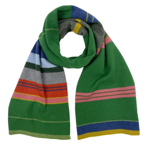 multi stripe scarf - greeen